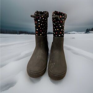 Cat & Jack Kids' Brown Boots with Colorful Polka Dots